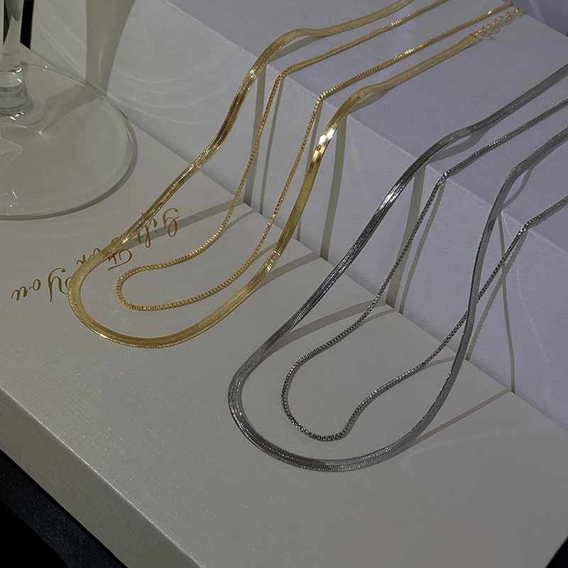 Serpentine Double Chain Statement Necklace